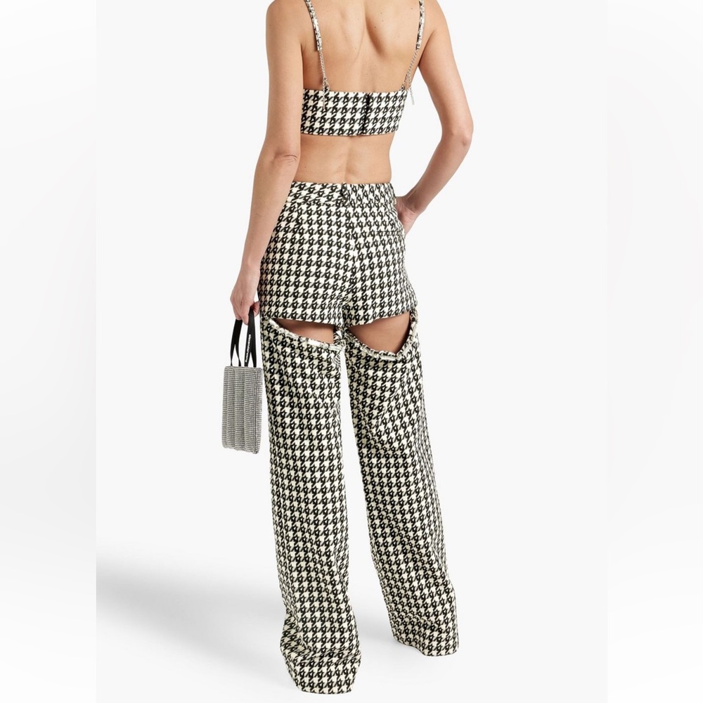 AREA crystal slit trousers
